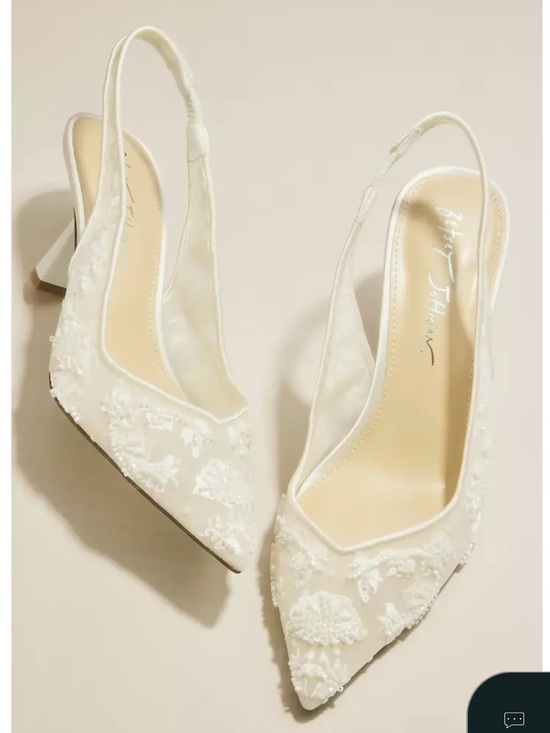 Betsey Johnson Shoes - Betsey Johnson Bridal Slingback Pointed Toe Heels in Ivory